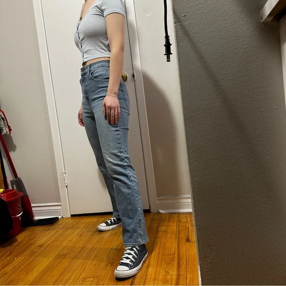 Levi’s (26Wx29L) High Waisted Crop Flare  Blue Women's Jeans - Picture 5 of 16